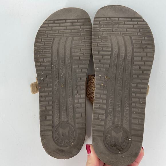 Mephisto Helen Thong Sandal Size 9.5 Leather Cork Gold Metallic Snake Size EU 40 - Picture 8 of 10